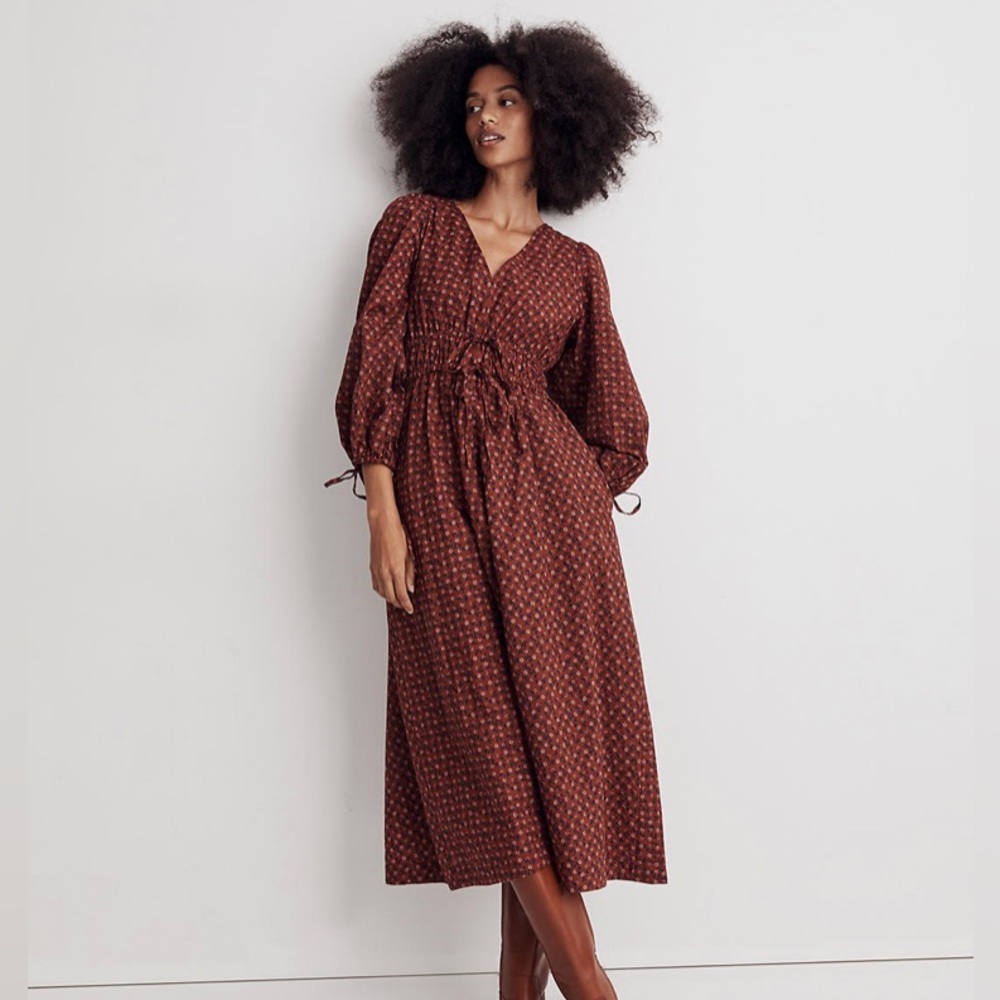 Madewell Floral Print Midi Dress